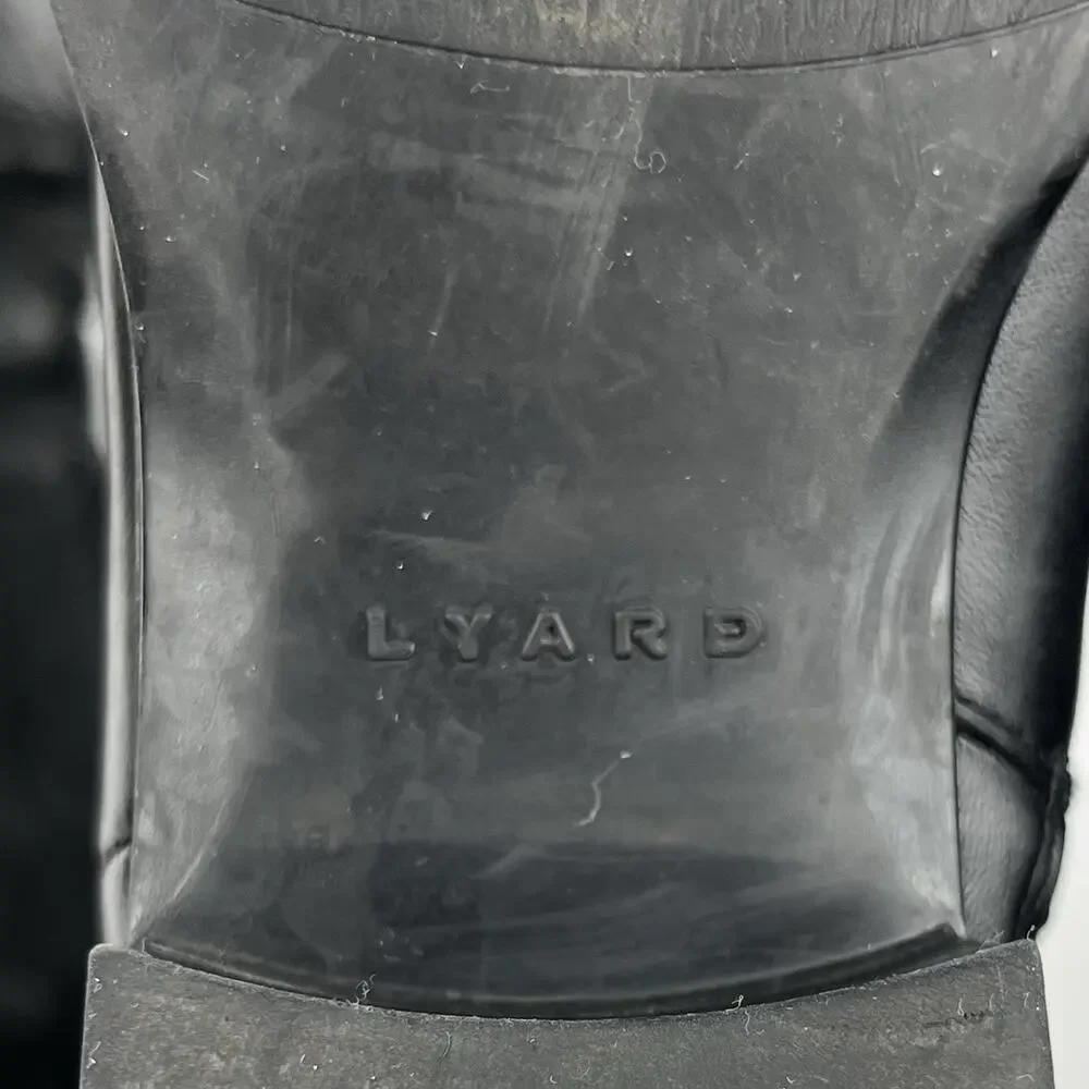 Lyard Woman’s Leather Tall Riding Boots Black Size 7 Equestrian Embossed Classic
